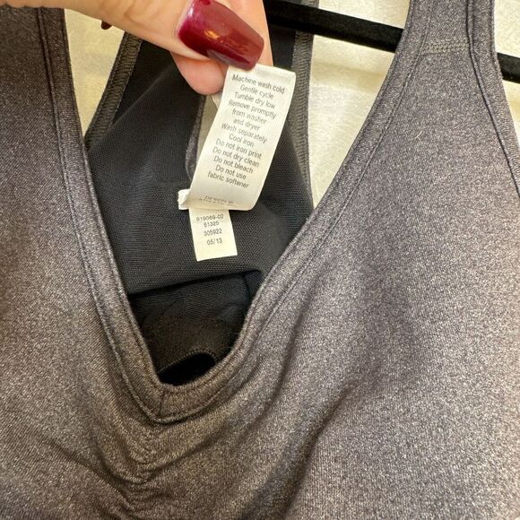 Athleta Tank Top Tree of Life Racerback Built-in Bra Gray S - Picture 4 of 5